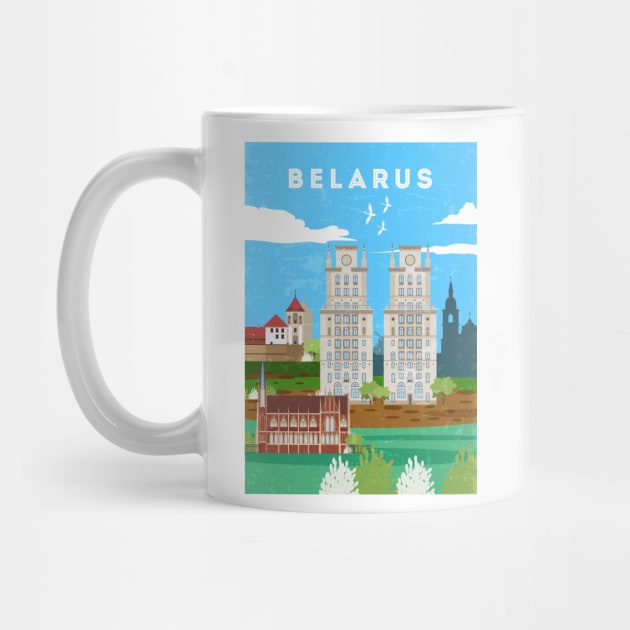 Minsk, Belarus.Retro travel poster by GreekTavern